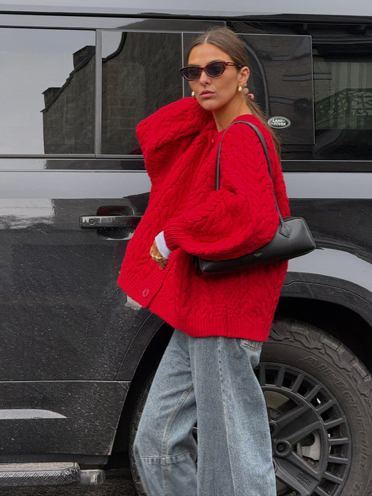 CABLE BUTTONED JACKET