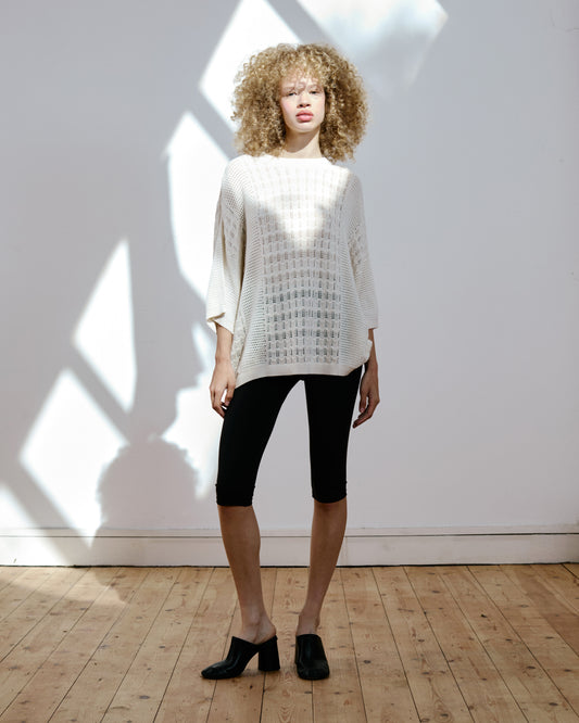 Bella Paneled Lace Knit T-Shirt