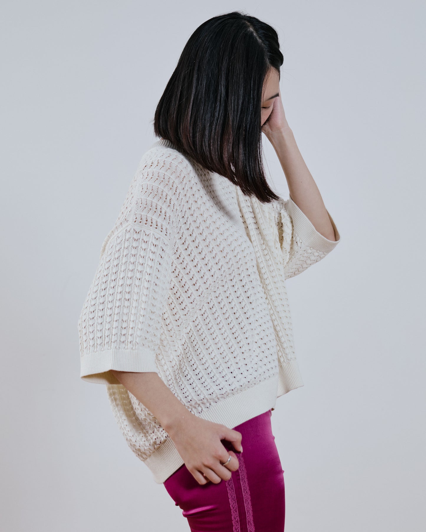 Bess Textured Lace Knit Tshirt