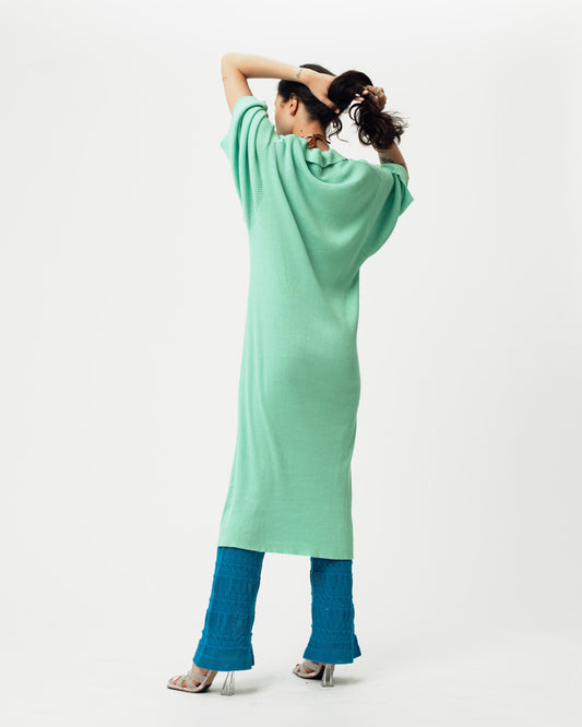 RIBBED V NECK DRESS - ARCHIVE