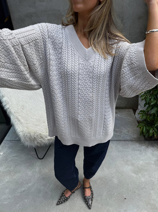 MAXI CABLE V NECK - ARCHIVE