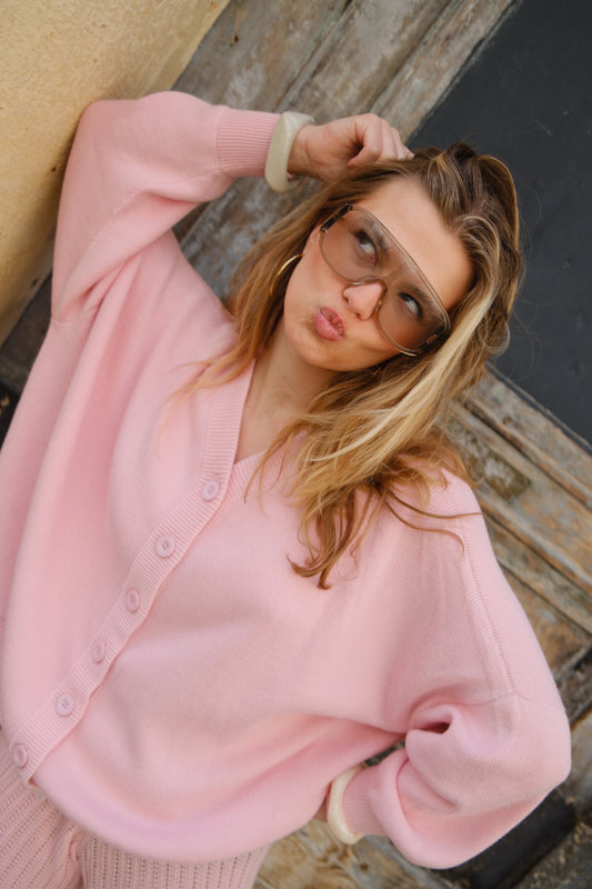 Belen V-Neck Knit Bomber