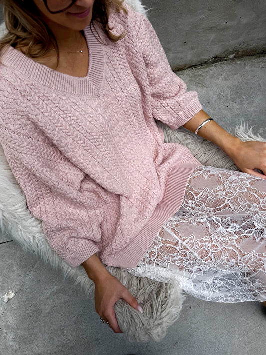 MAXI CABLE V NECK - ARCHIVE