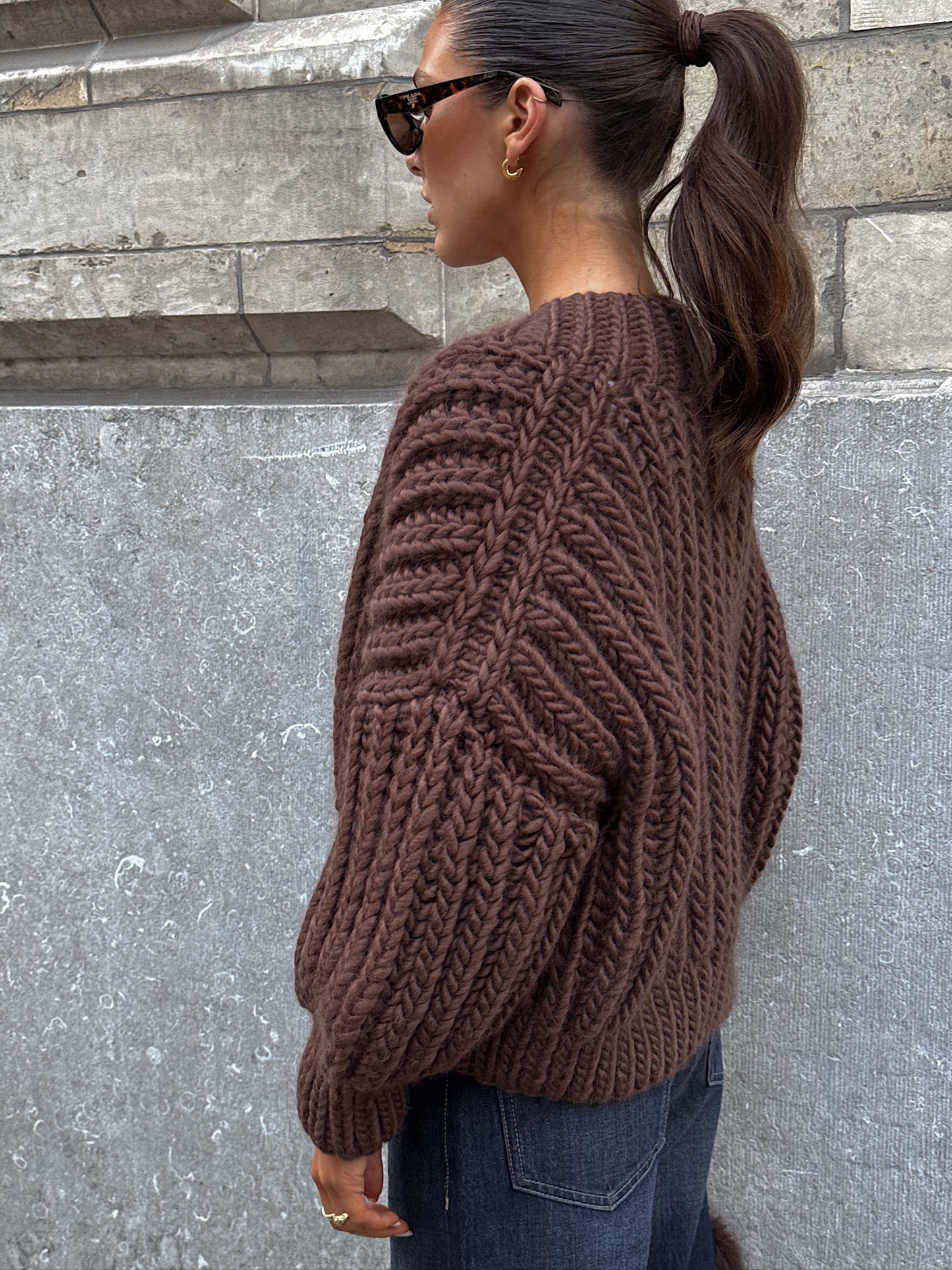 CROPPED FISHERMAN CARDIGAN