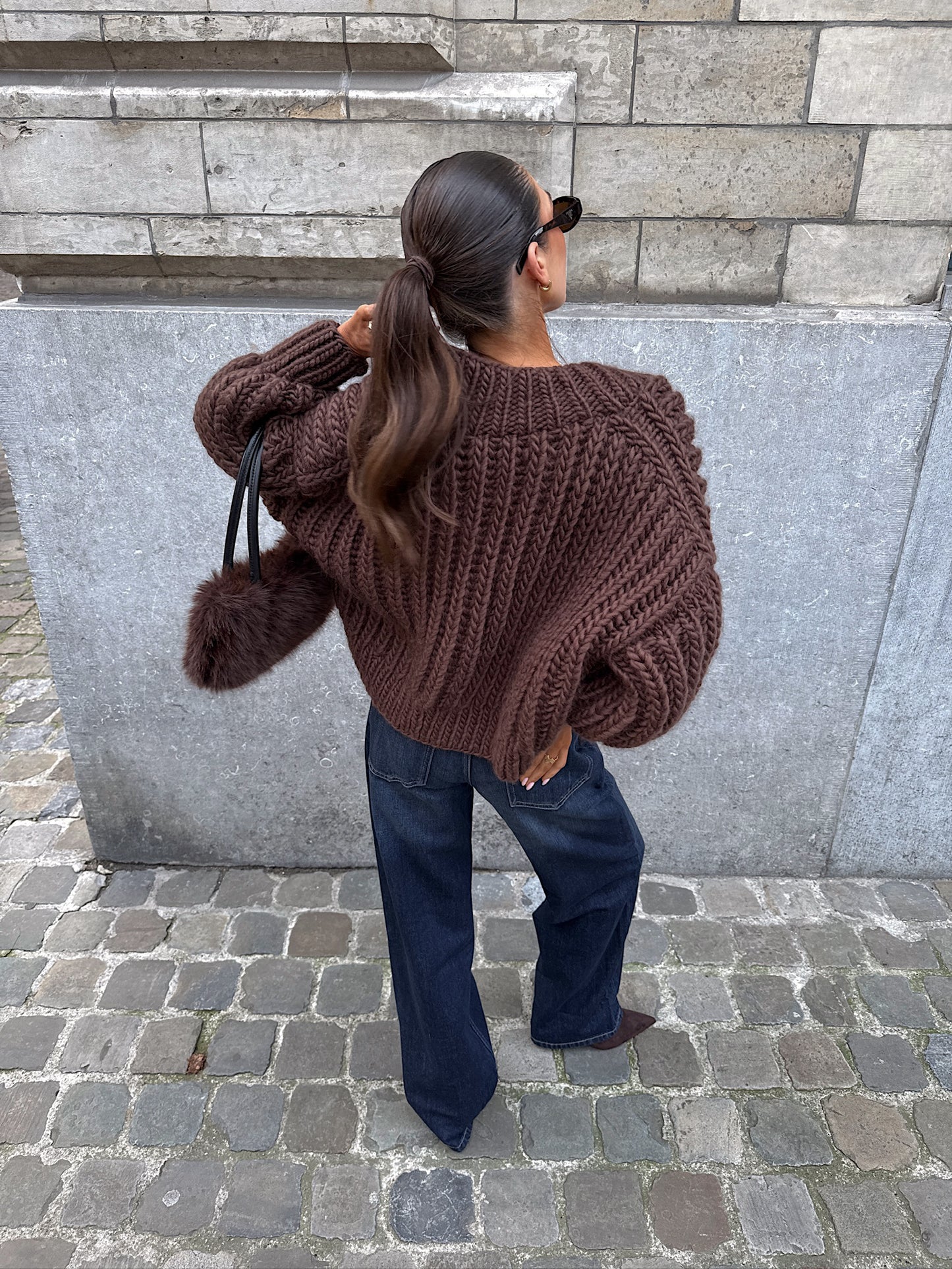 CROPPED FISHERMAN CARDIGAN