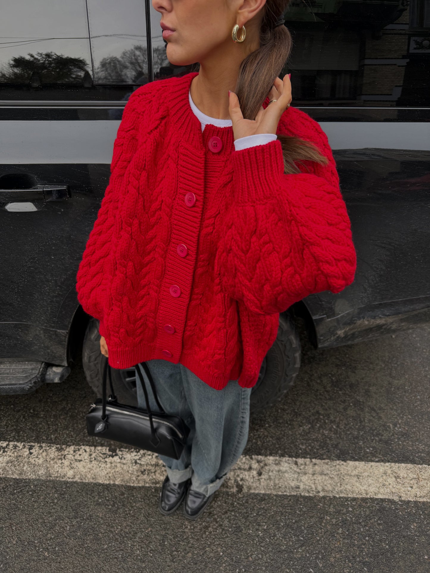 CABLE BUTTONED JACKET