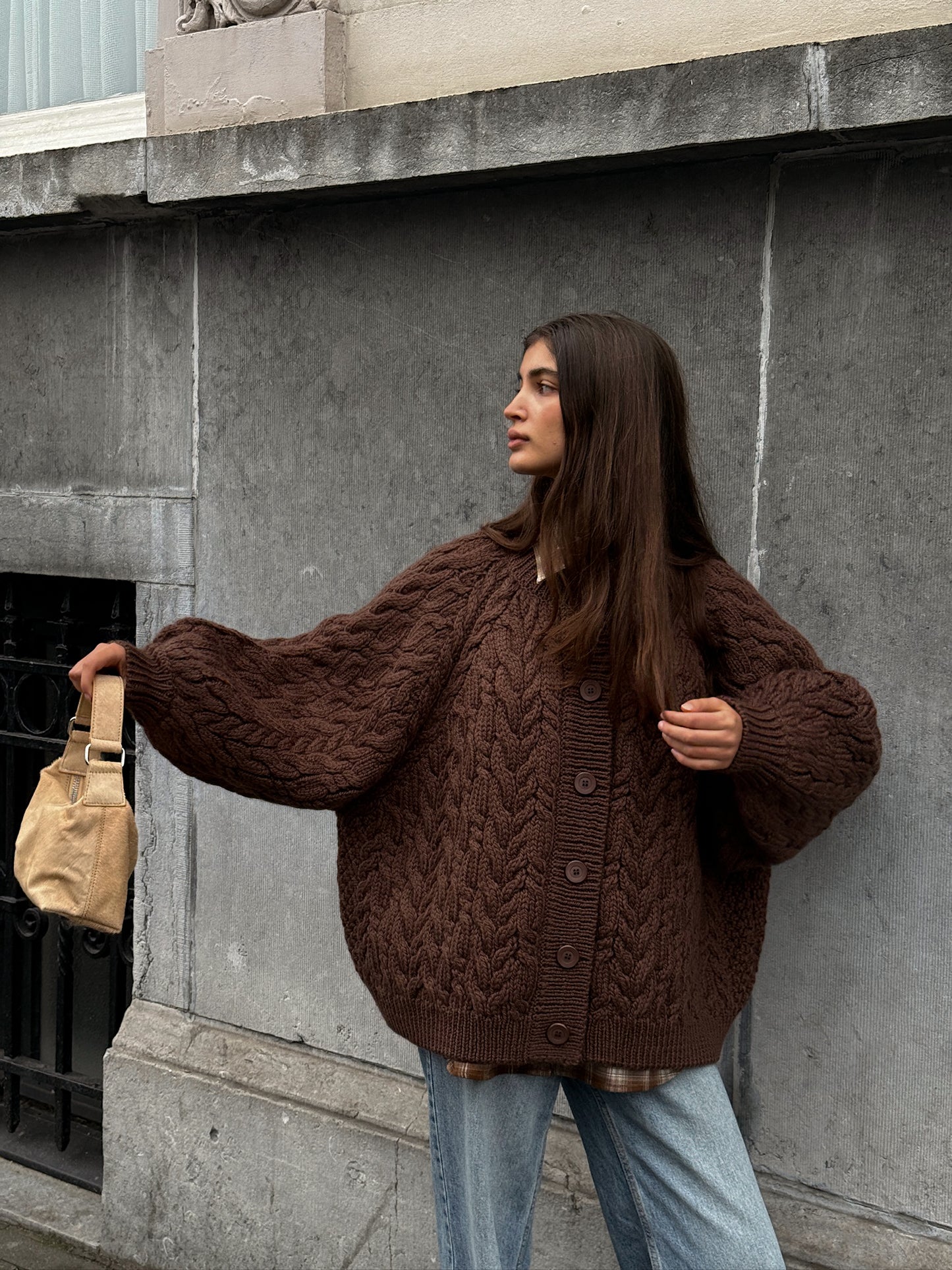 CABLE BUTTONED JACKET