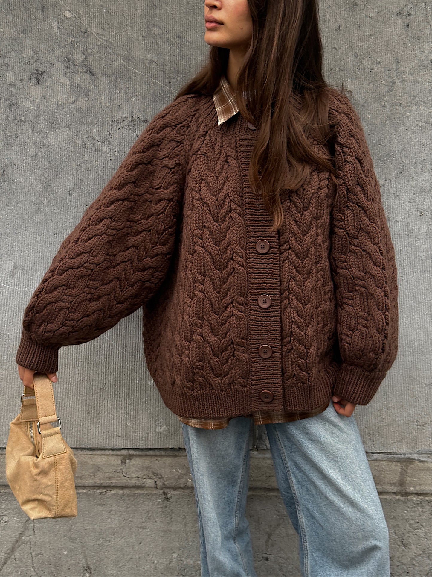 CABLE BUTTONED JACKET