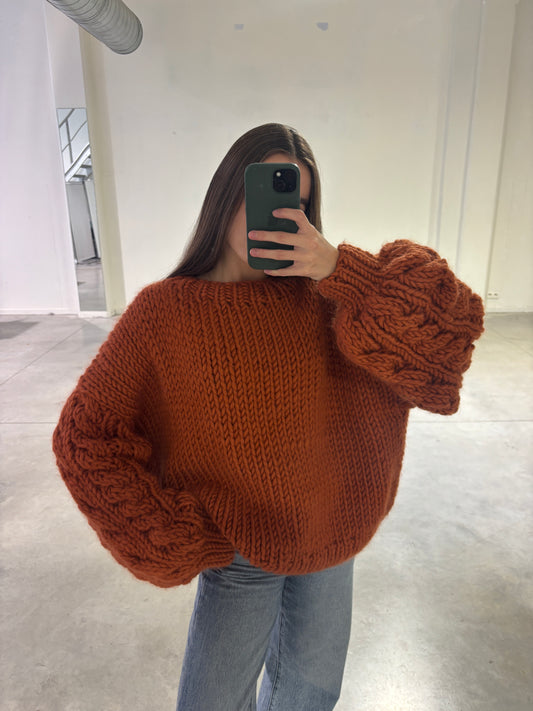 CABLE SLEEVE CREW NECK - ARCHIVE