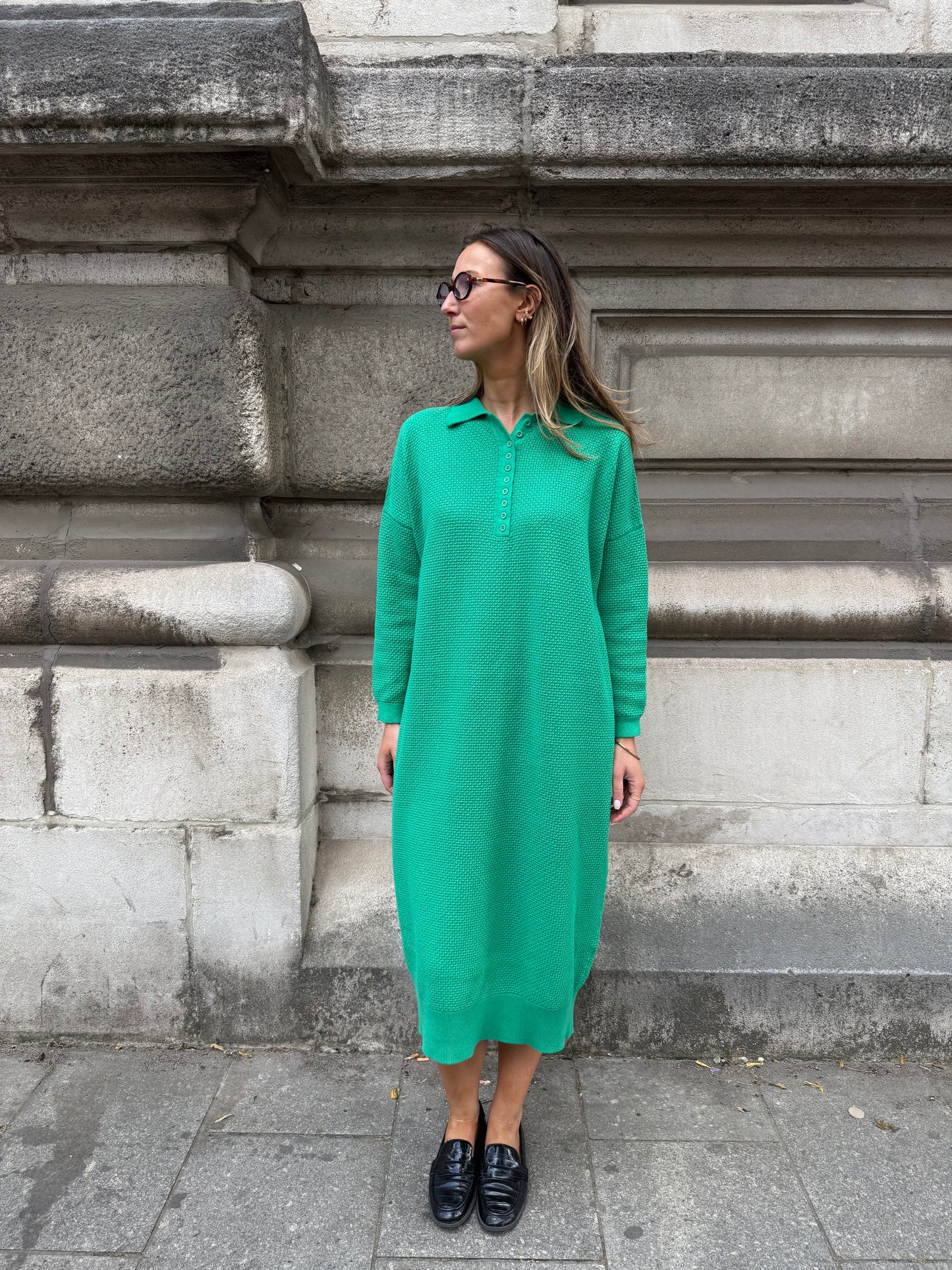 TEXTURED POLO DRESS - ARCHIVE