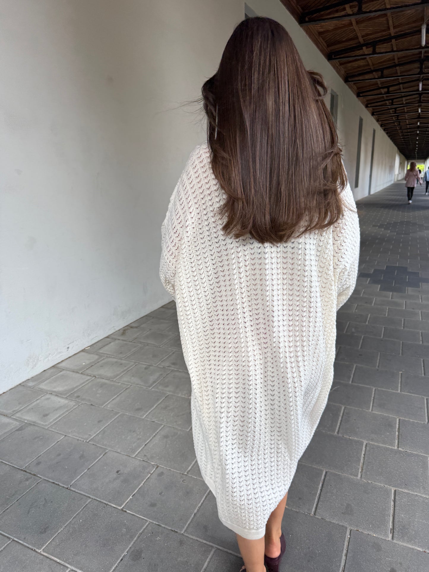 Berta Lace Knit Shirt Dress