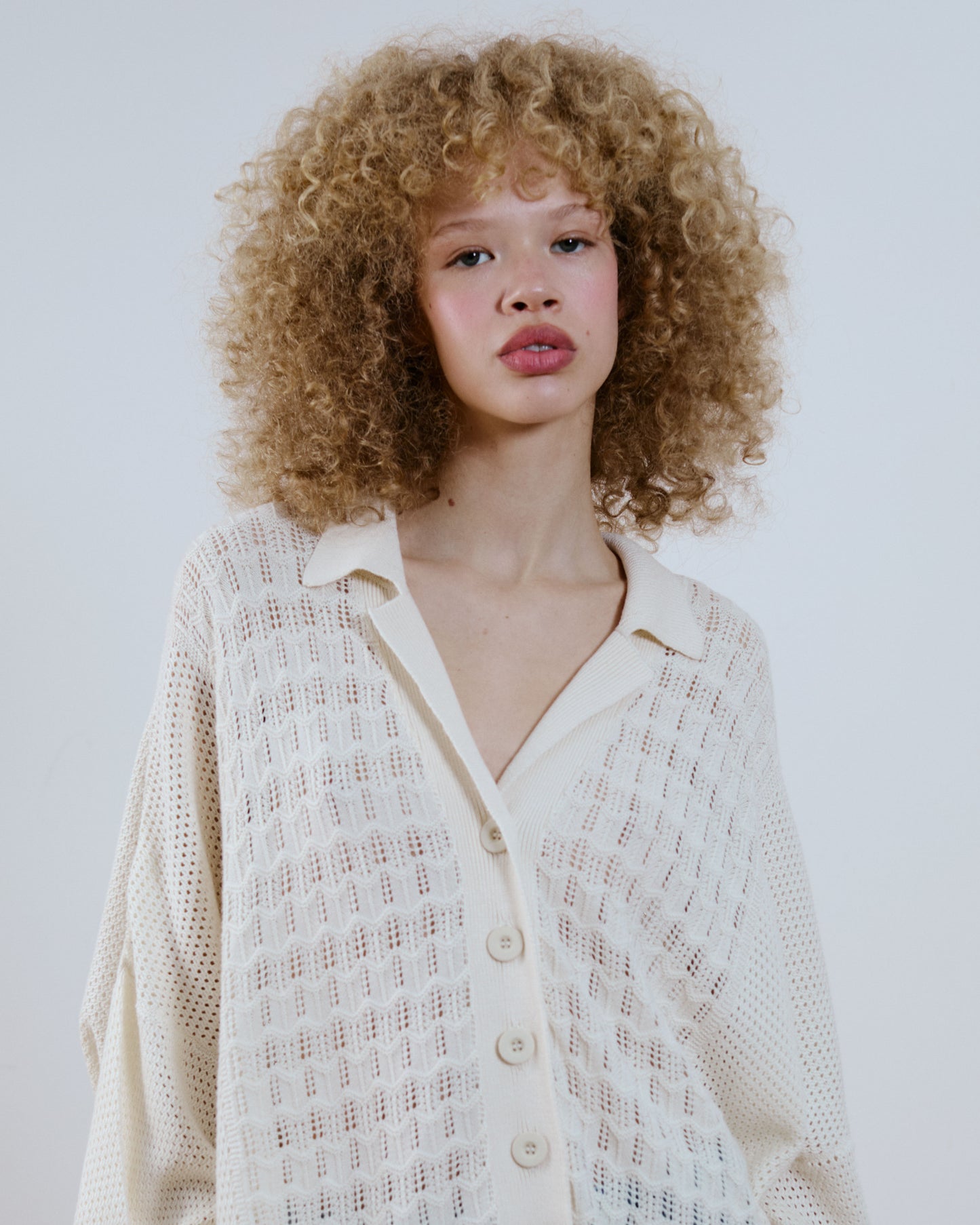 Bea Paneled Lace Knit Shirt