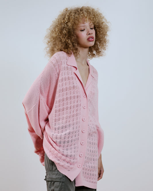 Bea Paneled Lace Knit Shirt