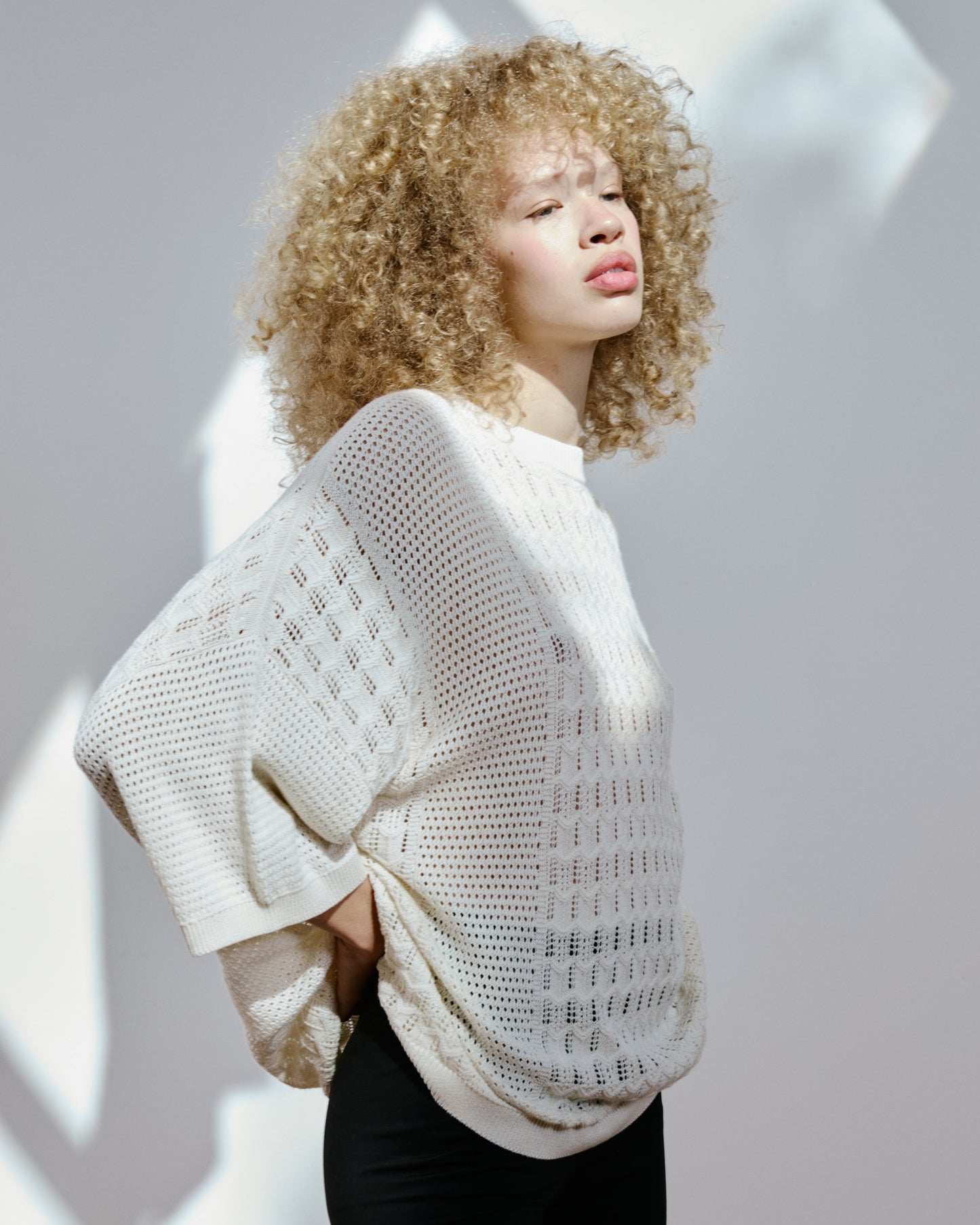 Bella Paneled Lace Knit T-Shirt