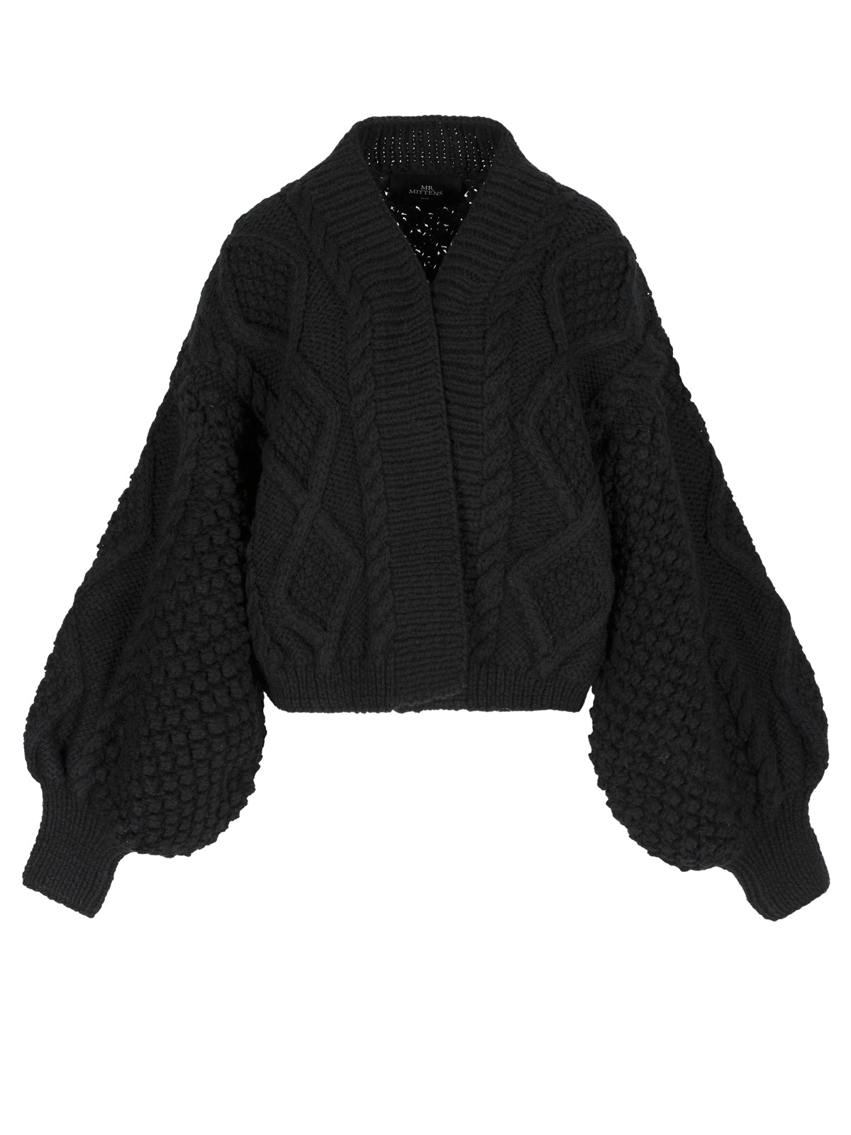 LIDIA DIAMOND BALLOON SLEEVE CARDIGAN