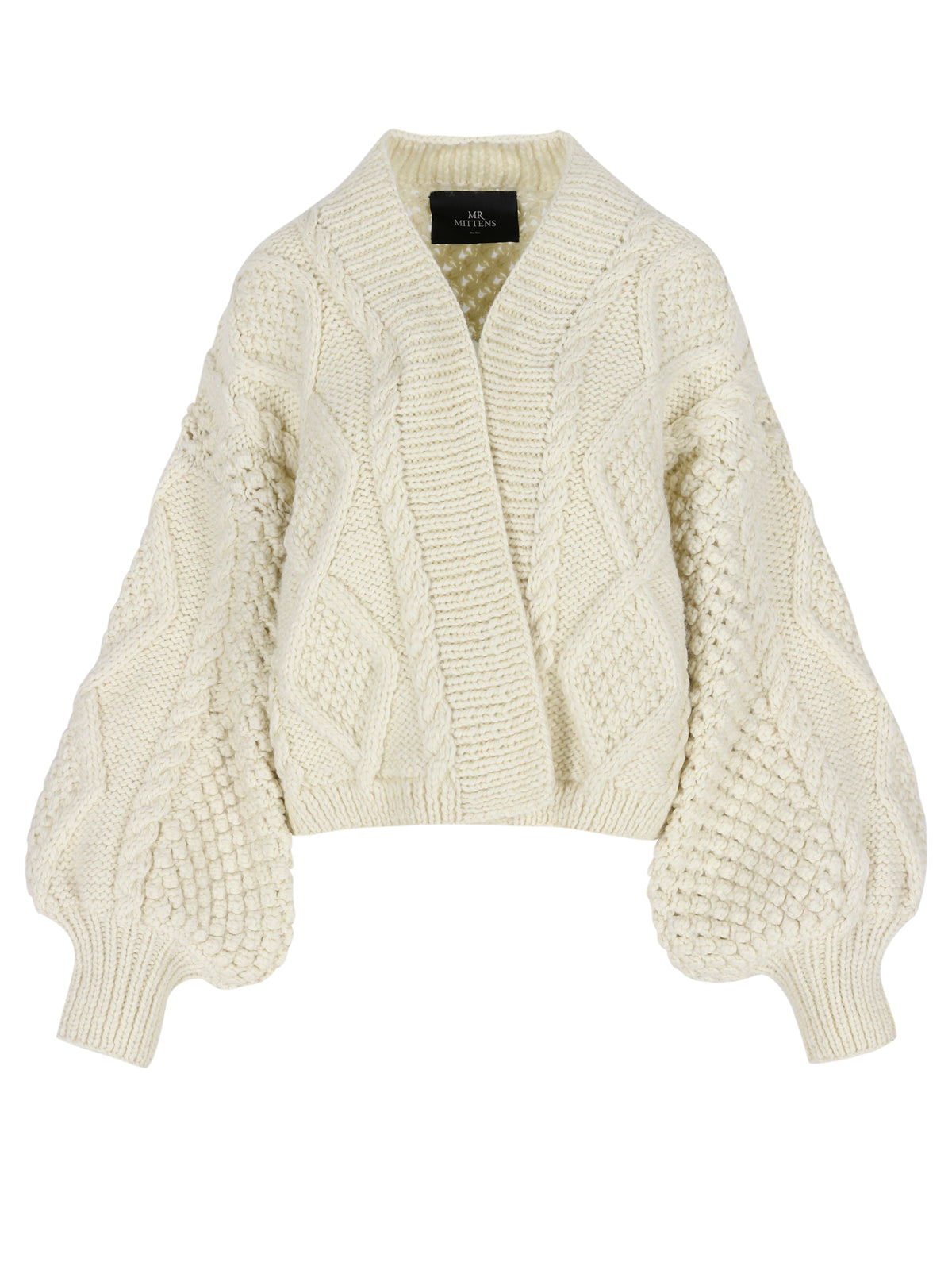 LIDIA DIAMOND BALLOON SLEEVE CARDIGAN