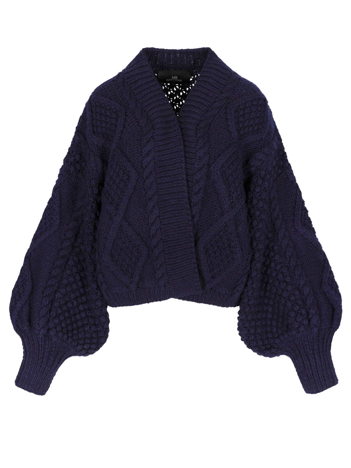 LIDIA DIAMOND BALLOON SLEEVE CARDIGAN