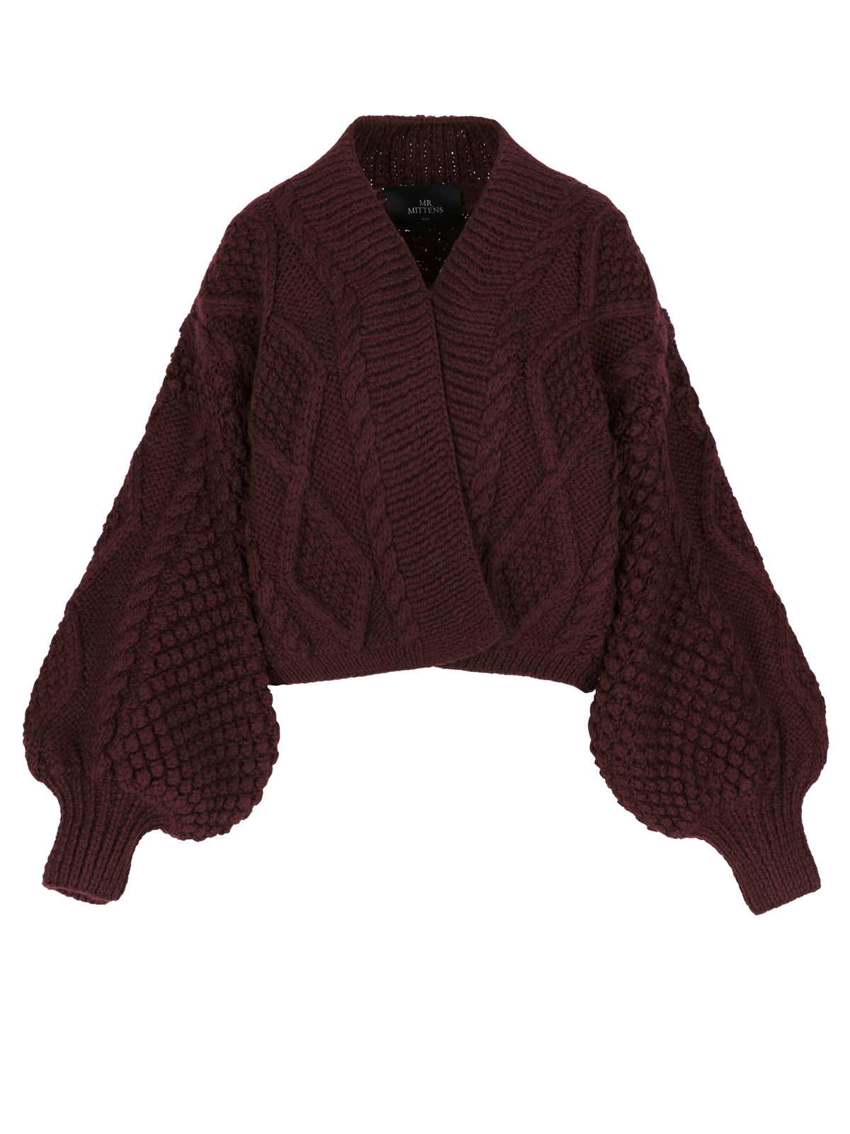 LIDIA DIAMOND BALLOON SLEEVE CARDIGAN
