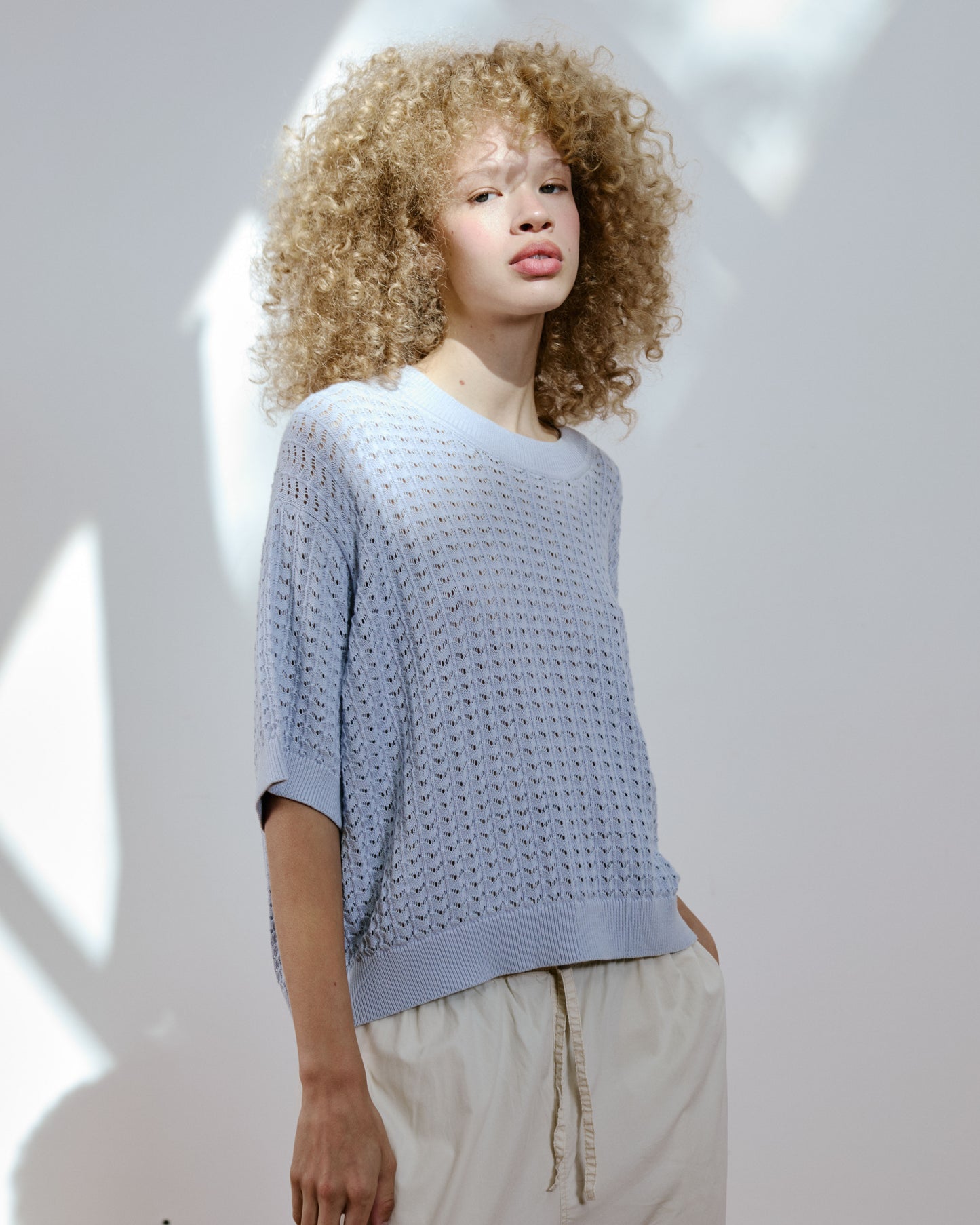 Bess Textured Lace Knit Tshirt