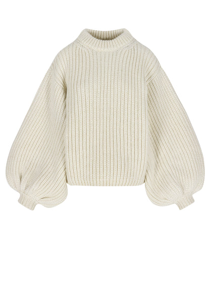 LORELEI FISHERMAN BALLOON CREW NECK JUMPER