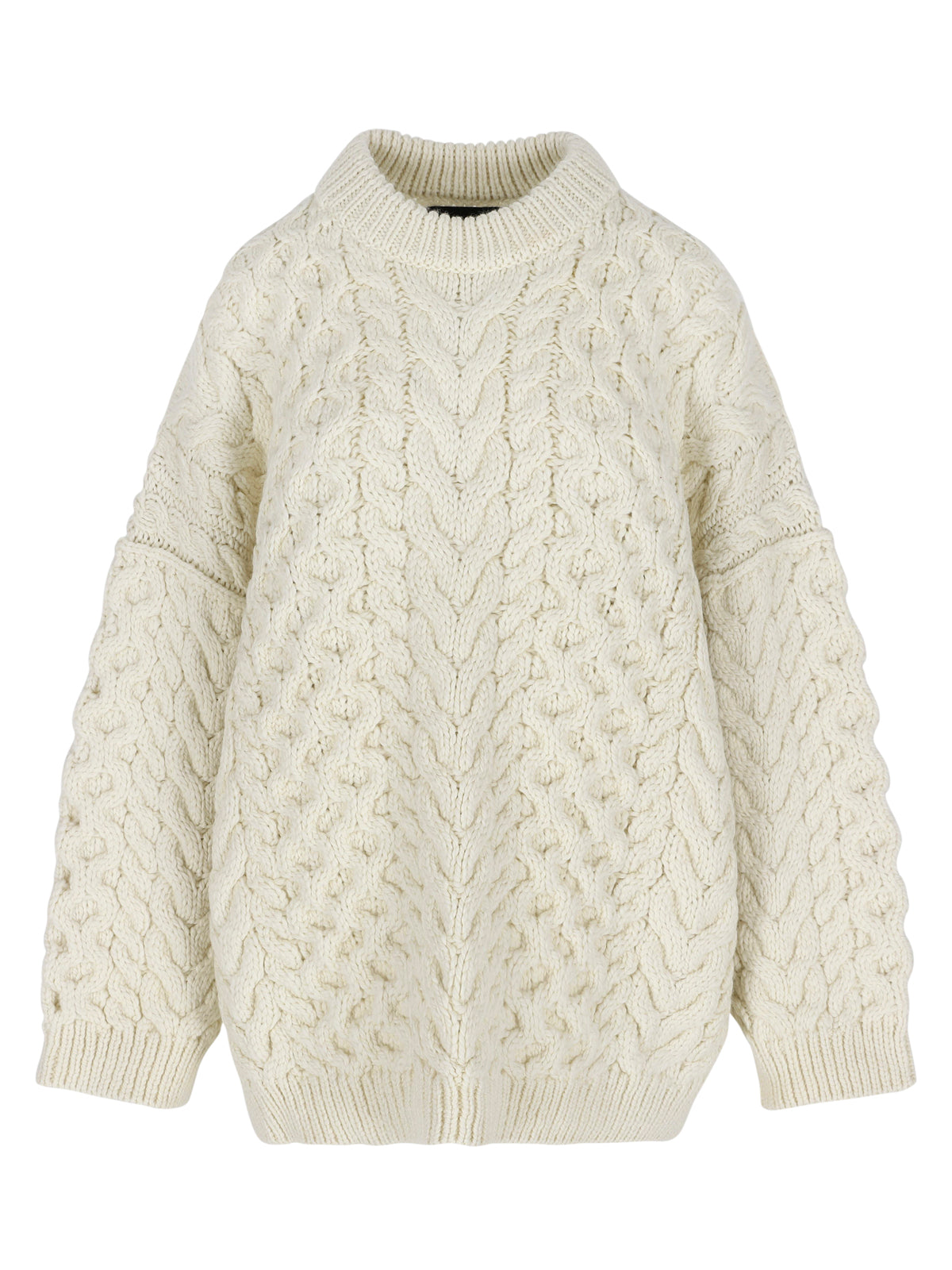 LARA LONG CABLES CREW NECK JUMPER
