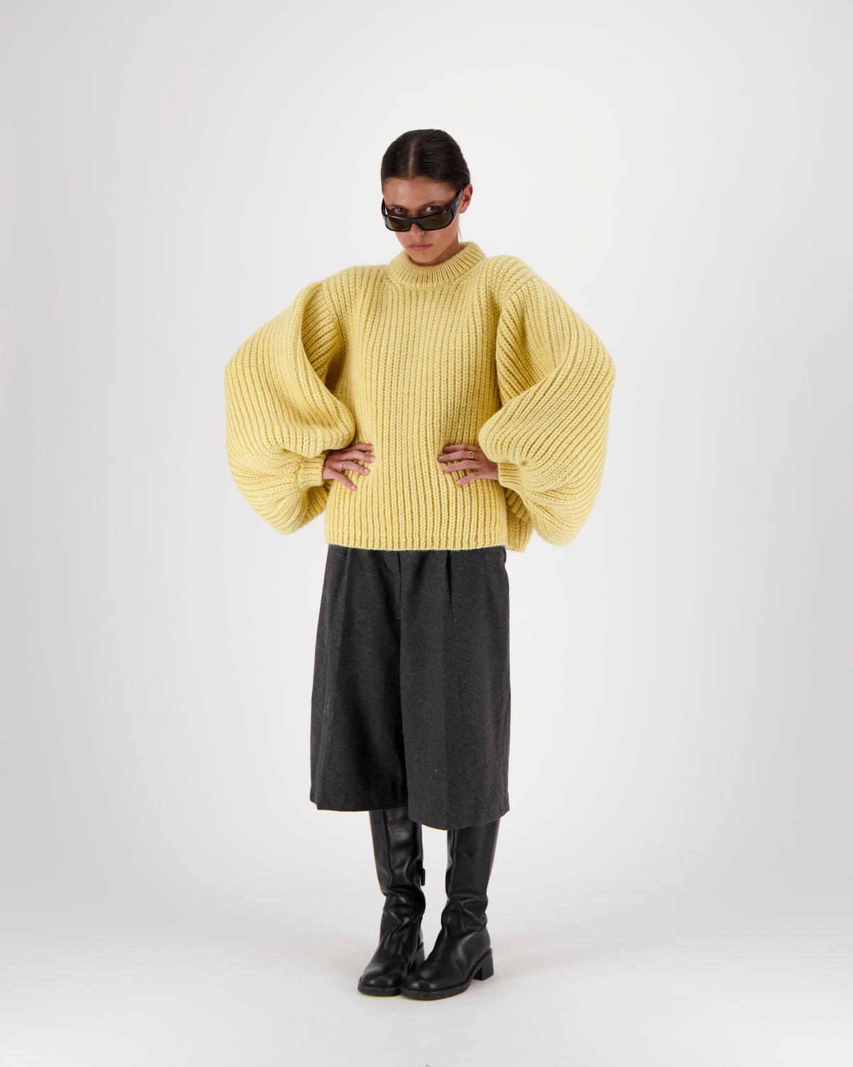 LORELEI FISHERMAN BALLOON CREW NECK JUMPER