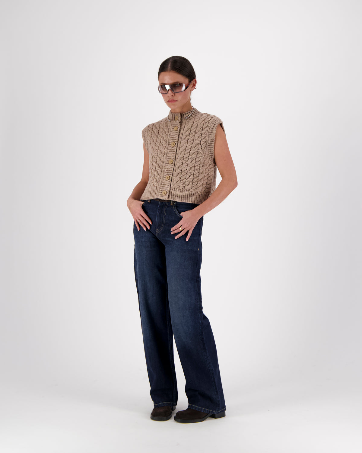 LUMI CABLE BUTTONED VEST