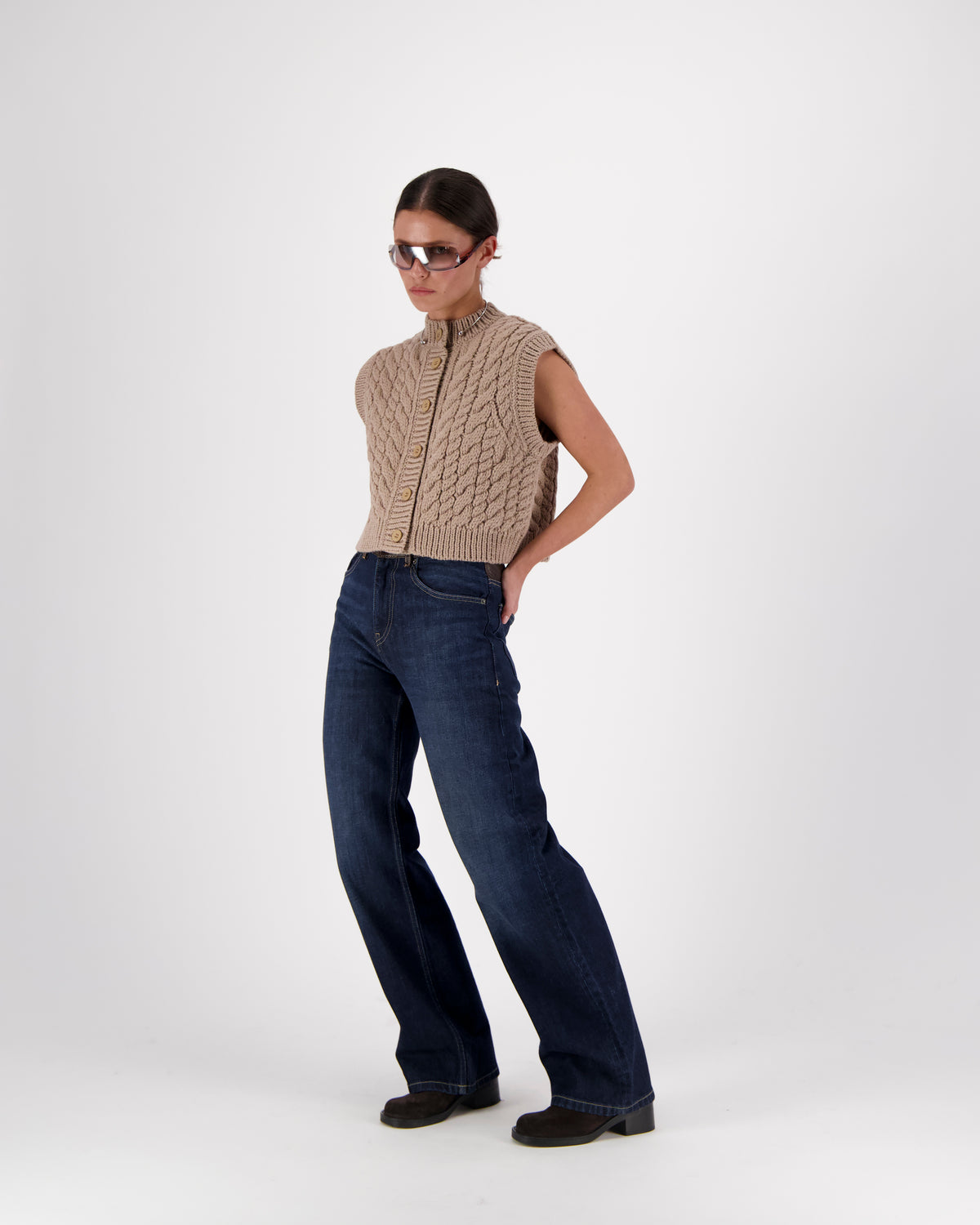 LUMI CABLE BUTTONED VEST