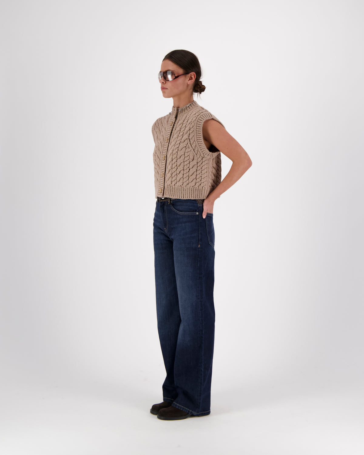LUMI CABLE BUTTONED VEST