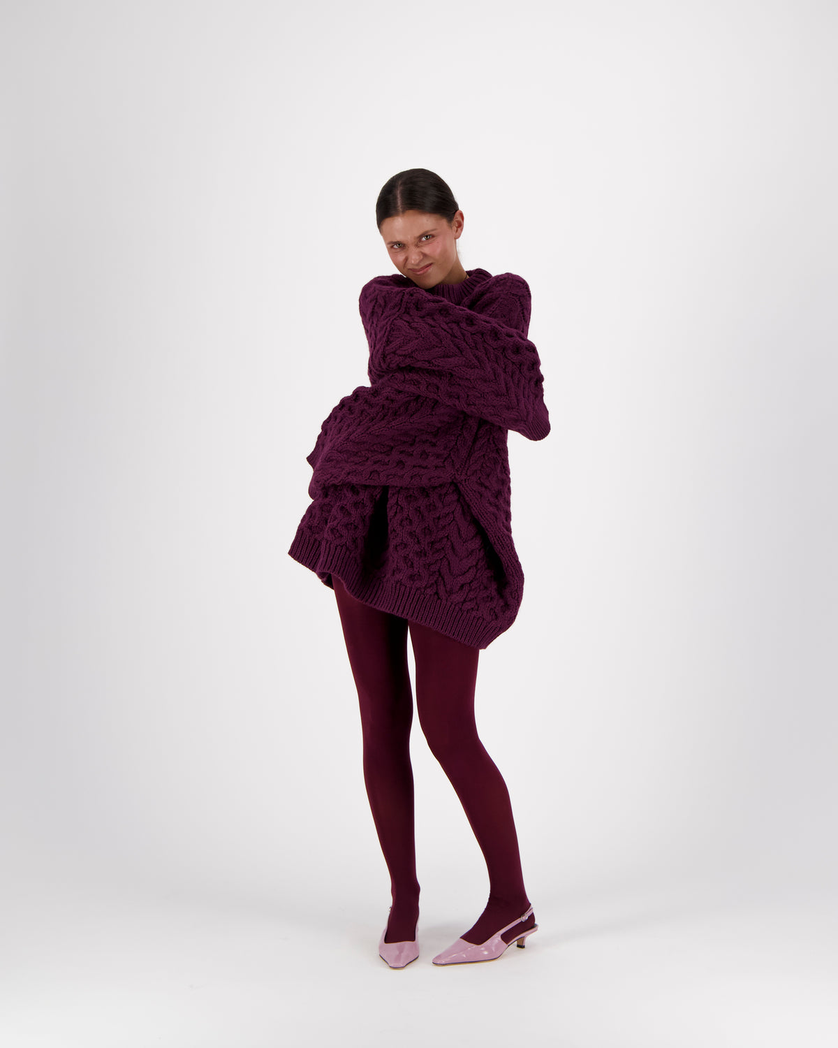 LARA LONG CABLES CREW NECK JUMPER