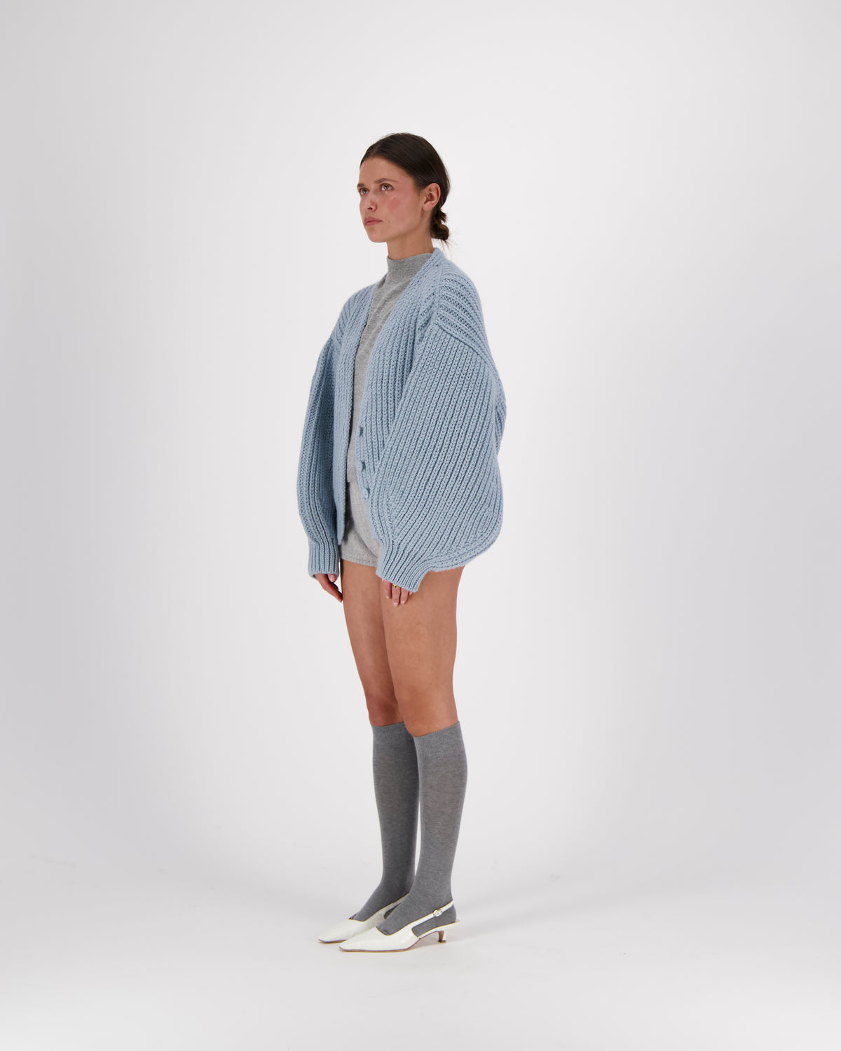LOUISA FISHERMAN BALLOON SLEEVE CARDIGAN