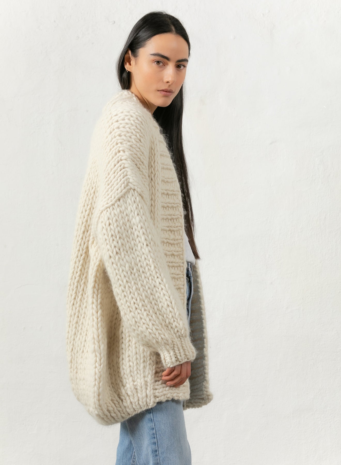 cream cardigan chunky mr mittens knit knitwear winter collection outerwear