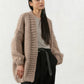 taupe cardigan chunky mr mittens knit knitwear winter collection outerwear