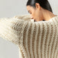 wool cardigan chunky knit Mr Mittens winter cream ivory white