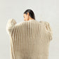 wool cardigan chunky knit Mr Mittens winter cream ivory white