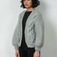 wool bomber chunky knit Mr Mittens winter grey