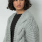 wool bomber chunky knit Mr Mittens winter grey