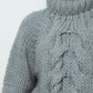 wool jumper chunky knit winter Mr Mittens collar grey