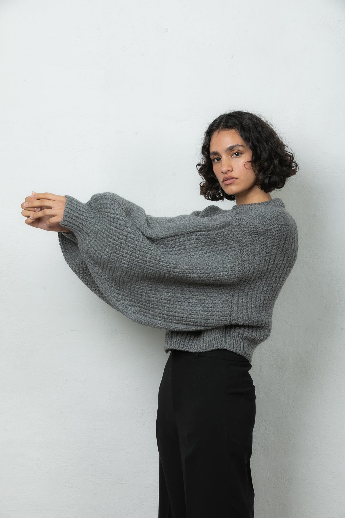 wool jumper sweater knit Mr Mittens winter grey charcoal