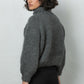 wool jumper chunky knit winter Mr Mittens collar grey charcoal