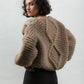 wool bomber chunky knit Mr Mittens winter brown taupe