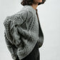 wool cardigan knitted winter Mr Mittens grey