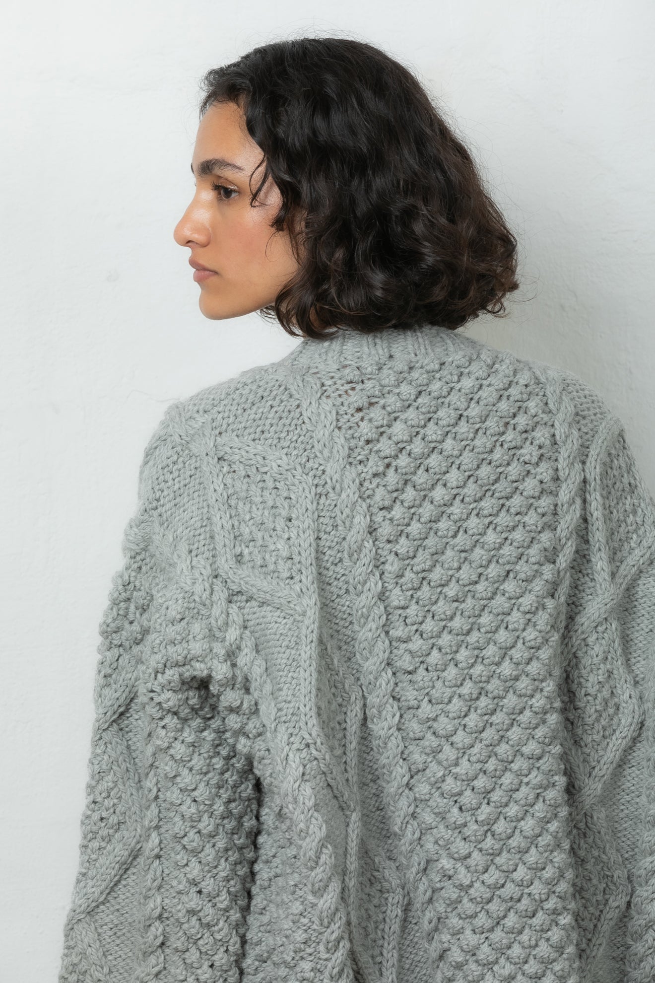 wool cardigan knitted winter Mr Mittens grey